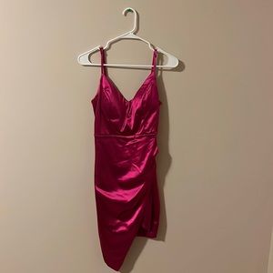 Honey and Rosie Hot Pink Asymmetric Homecoming Dress, Size L